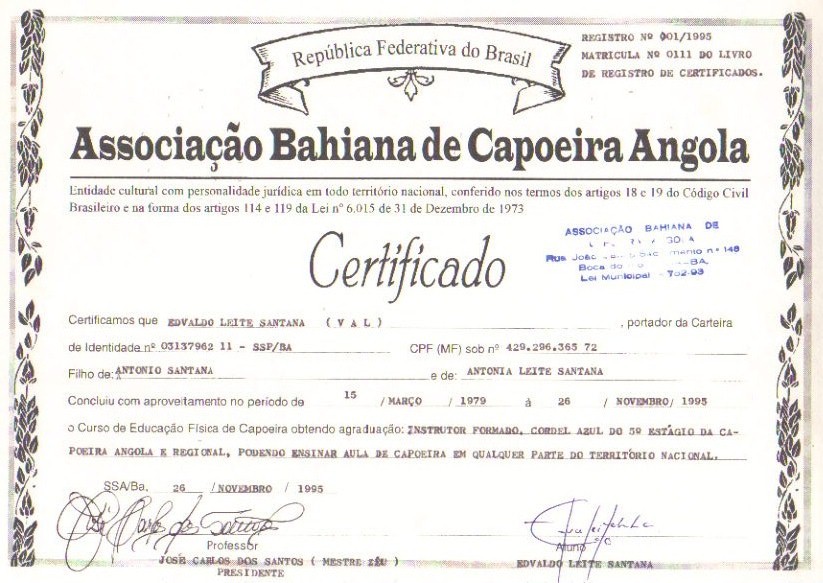 Certificado de Instruto