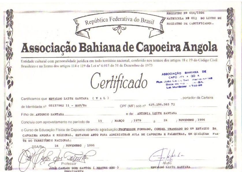 Certificado de Professor